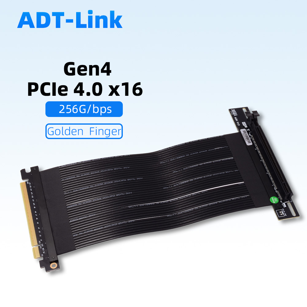 Pcie 4.0 X16 Riser Cable 90 Degree - 라이저 실버 PCIe 4.0 X16 to