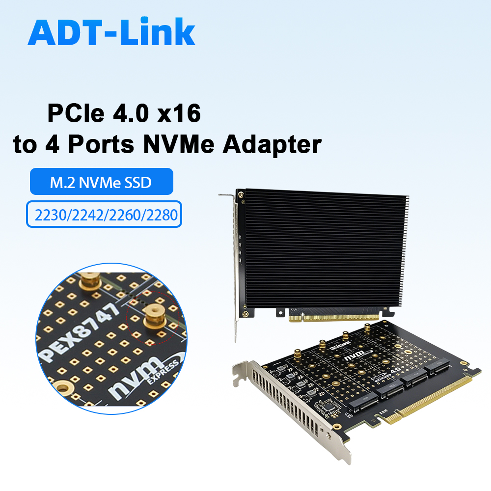 PCIe 4.0 X16 - 4포트 NVMe 어댑터 카드 - Quad M.2 Nvme Pcie Bifurcation Card 리뷰 및 가격