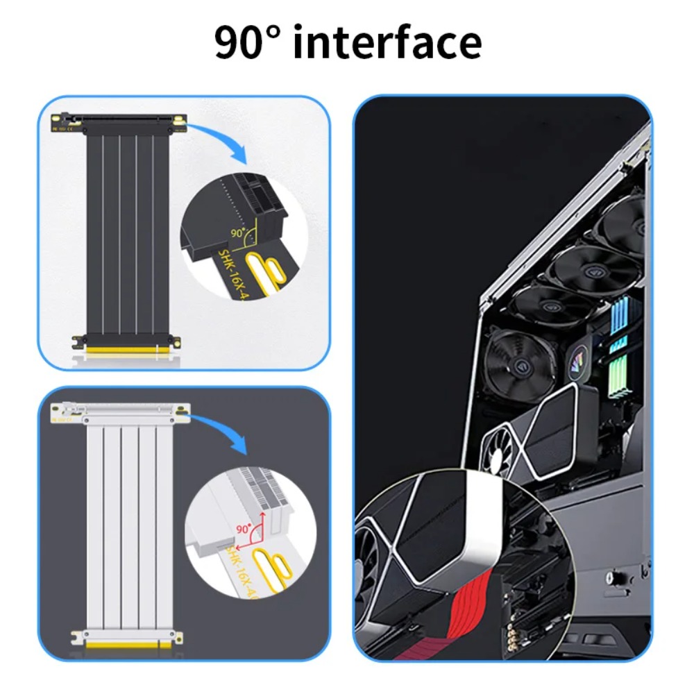 PCI‑E 4.0/3.0 X16 GPU 라이저 케이블  - Pcie 4.0 X16 Riser Cable 90 Degree 리뷰 및 가격