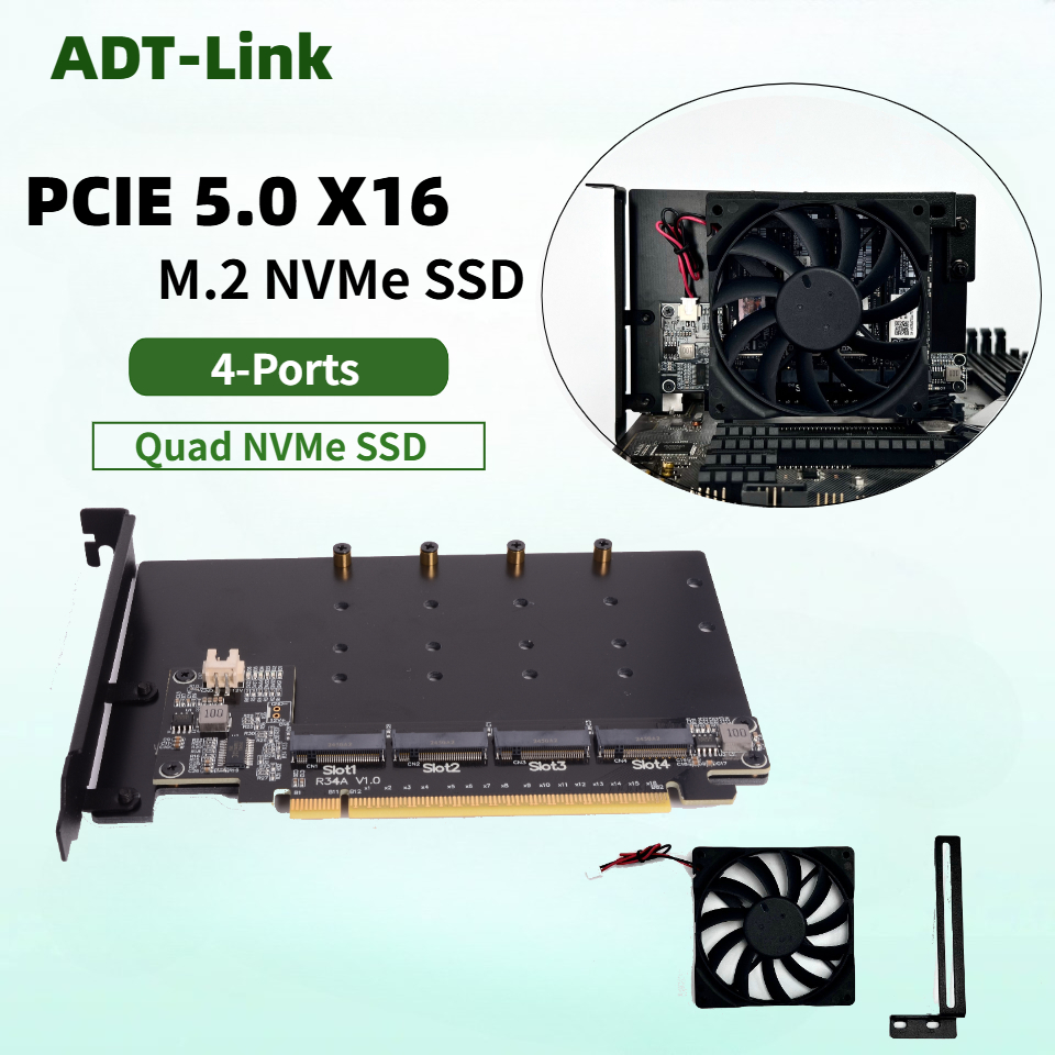 R34A PCIe 5.0 x16 4포트 M.2 NVMe - Quad M.2 Nvme Pcie Bifurcation Card 리뷰 및 가격